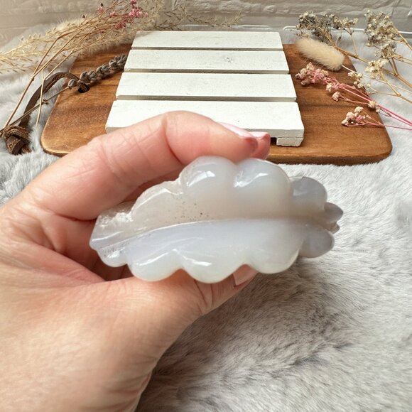 Gorgeous Druzy Agate Seashell Carving - Picture 3 of 6